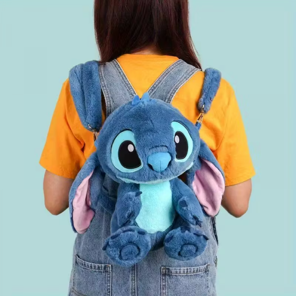 М'яка іграшка плюшева Стіч (Stitch) блакитний - сумка з плечевими ременями (3792)