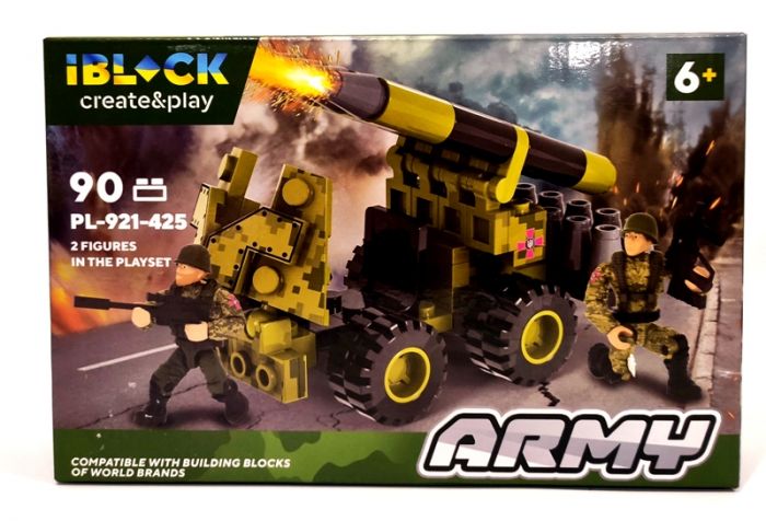 Дитяча іграшка конструктор військова ракетна установка 90 деталей IBLOCK PL-921-425(4)  Армія