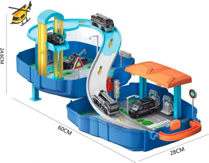 Дитяча іграшка поліцейська дільниця парковка Police (гараж, паркінг)  678-611A Youjiaxin у валізі