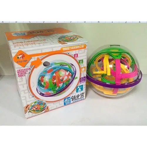 Дитяча іграшка головоломка лабіринт 969 куля 20 см гра з монеткою у коробці 21-21,5-21,5см ( відео в описі)