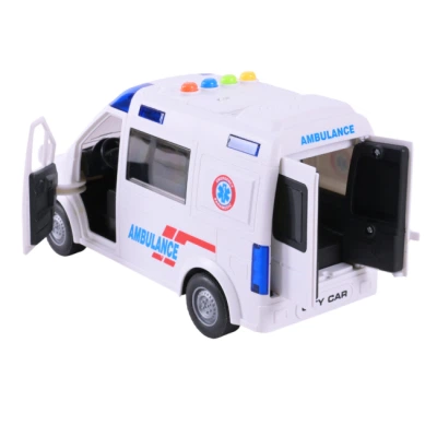 Дитяча іграшка машинка швидка допомога ZY221A фрикційний механізм, світло, звук, відео в описі 