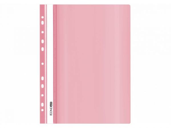Папка пластикова швидкозшивач E31510-89 Eкономікс 510 A4 глянець з перфорацією пастельна рожева