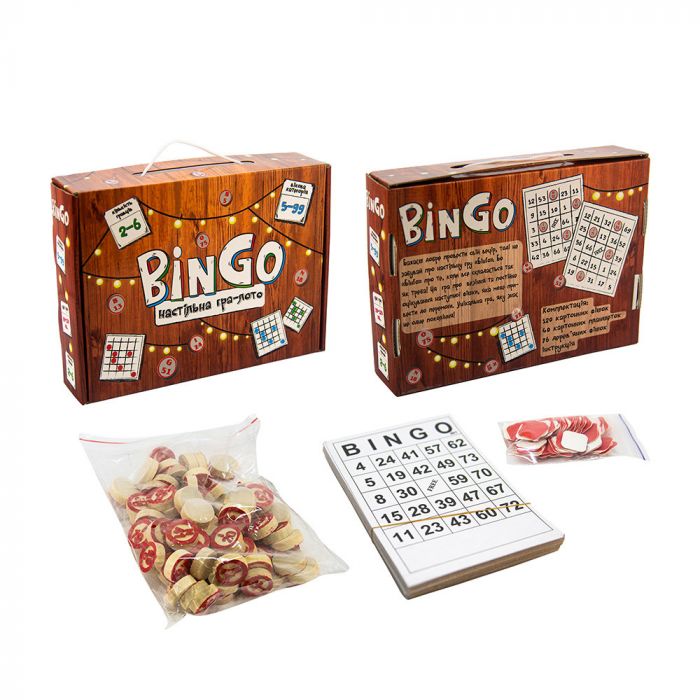 Настільна гра лото бінго BinGo, арт.30757, в кор-ці (укр) 24,6-18,3-5,5 см