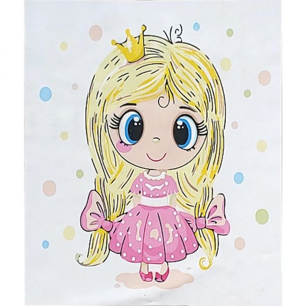 Живопис розпис картина за номерами для дітей Маленька принцеса розміром 30 на 30 см ES213 без лаку
