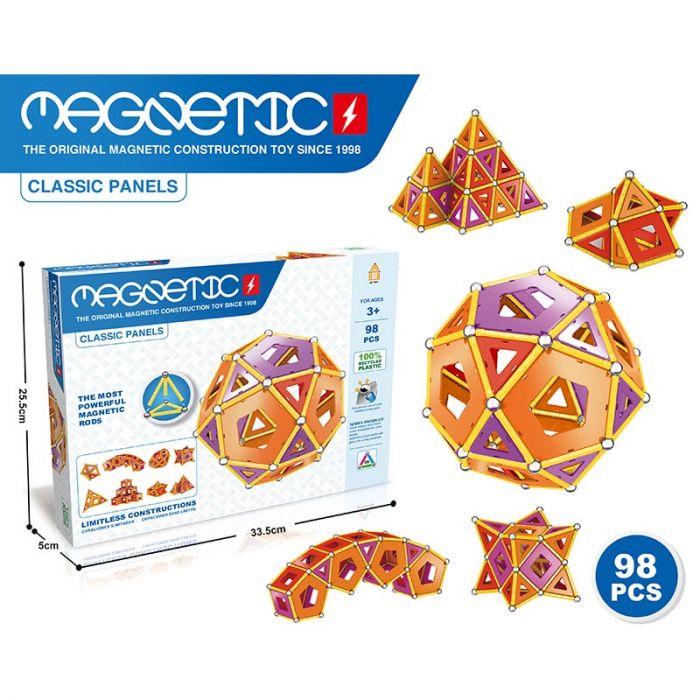 Дитяча іграшка конструктор магнітний 98 деталей, Magnetic  777-4, в кор. 25,5*5*33,5см 