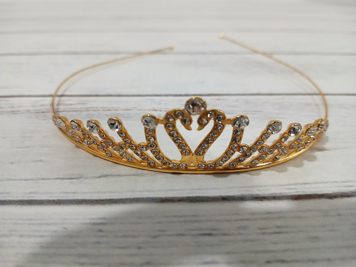 Діадема (тіара) корона колір золото (gold), матеріал метал (4673)