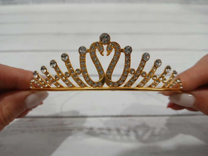 Діадема (тіара) корона колір золото (gold), матеріал метал (4673)