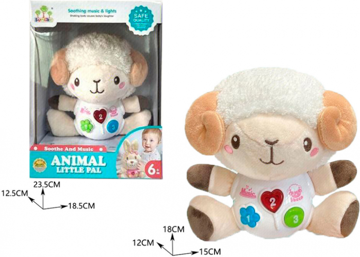 Дитяча м'яка іграшка баранчик зі світлом і звуком SL88029 SUNLIKE® (2644)