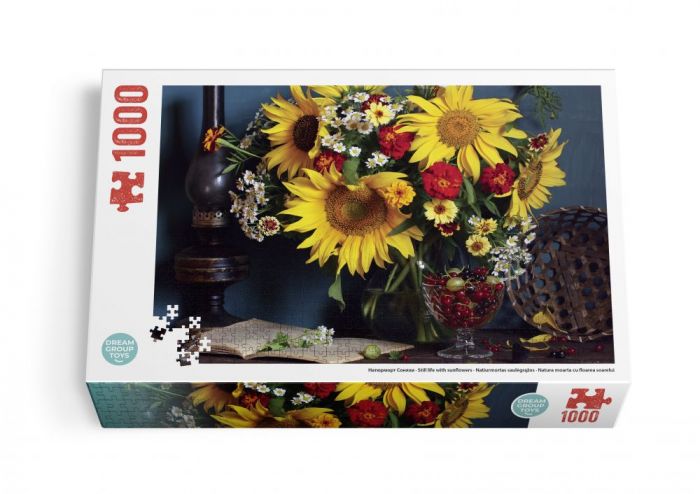 Гра пазл 1000 елементів TRFL_UA-3 DGT - PUZZLE Натюрморт Соняхи