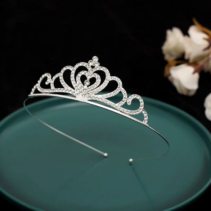 Діадема (тіара) корона N-28 колір срібро (silver), матеріал метал 165580 tiara