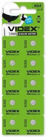 Батарейка часовая Videx AG 5 (LR754) blister card 10 pc, ціна за 1шт