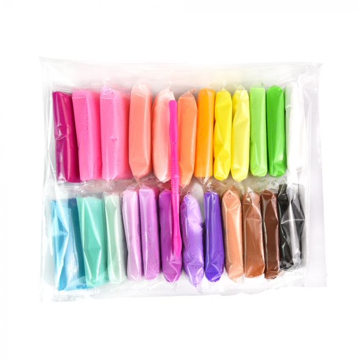 Пластилін супер легкий повітряний 24 кольора по 6 грам U'DO Clay (41063) набір для дитячої творчісті ( відео в описі)