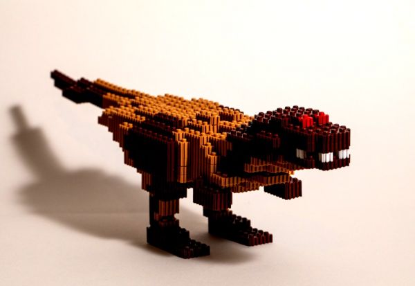 Дитяча іграшка конструктор 541 деталь серія: пікселі Тиранозавр (1,5) VTK 0105