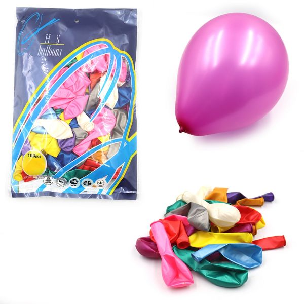 Кулька надувна колір металік діаметр 25 см 9230 упаковка 100 шт мікс 8 кольорів ціна за упаковку