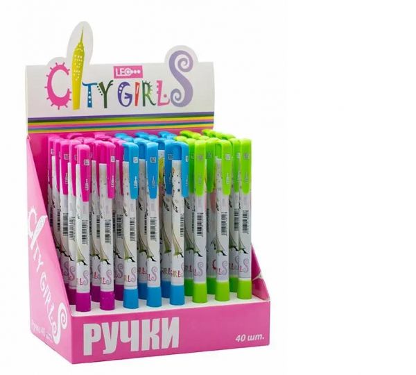 Ручка кулькова масляна автомат серія City girls, 0,7мм, синя 411304 акційна пропозиція