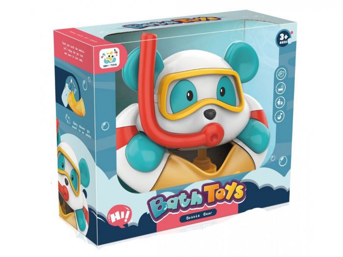 Дитяча іграшка генератор ферма мильних бульбашок (бульбашкомет) для купання ведмедик (набір для ванної) арт. HN1868-1 / літній розпродаж