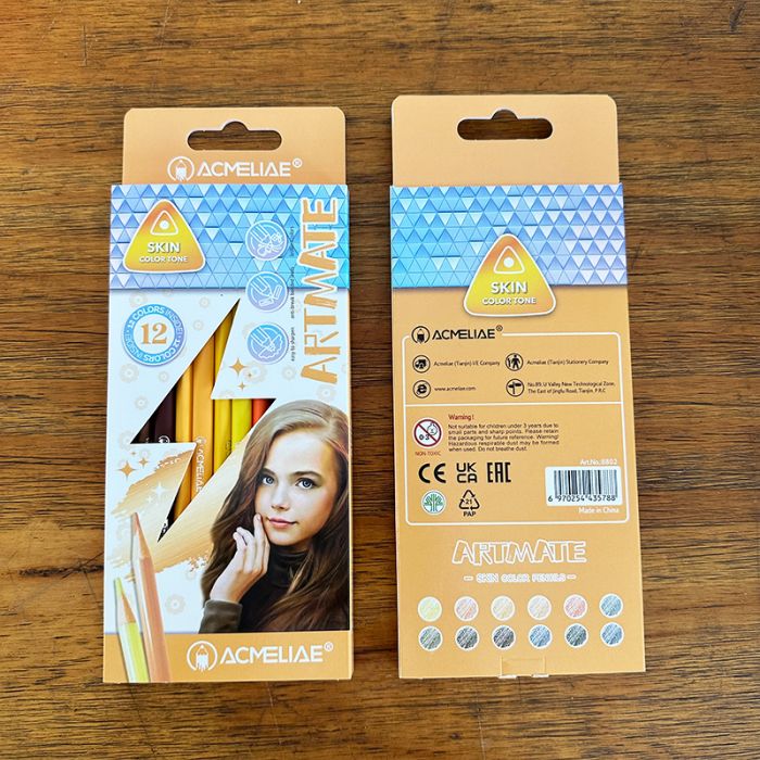 Олівці кольорові 12 кольорів тон шкіри ACMELIAE 8802 SKIN color tone