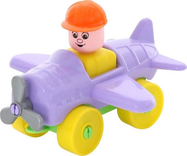 Дитяча іграшка літак конструктор з фігуркою юний мандрівник 2 вида  55378