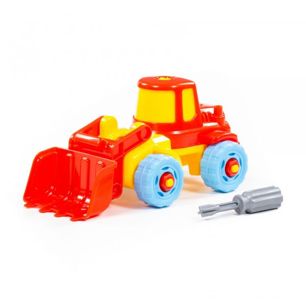 Дитяча іграшка конструктор трактор навантажувач каток з інструментами 20 елементів в пакеті 77103