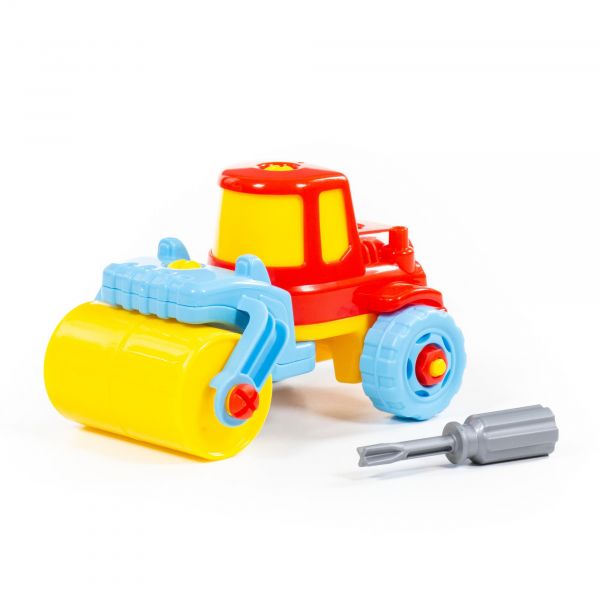 Дитяча іграшка конструктор трактор дорожній каток з інструментами 18 елементів в пакеті 77776