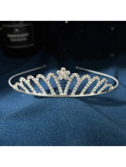 Діадема (тіара) у вигляді корони A-25 колір срібло , матеріал метал