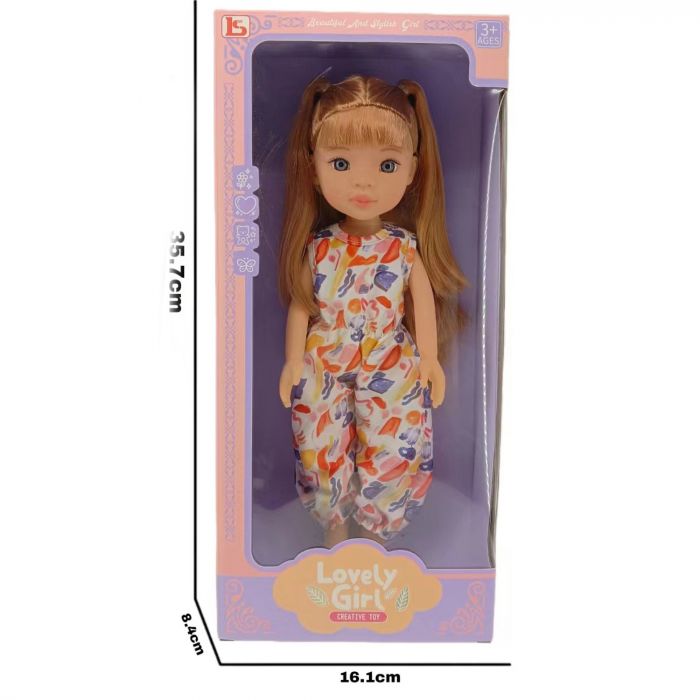 Дитяча іграшка лялька пупс в комбінезоні, розмір 33см LS1350-5 LS