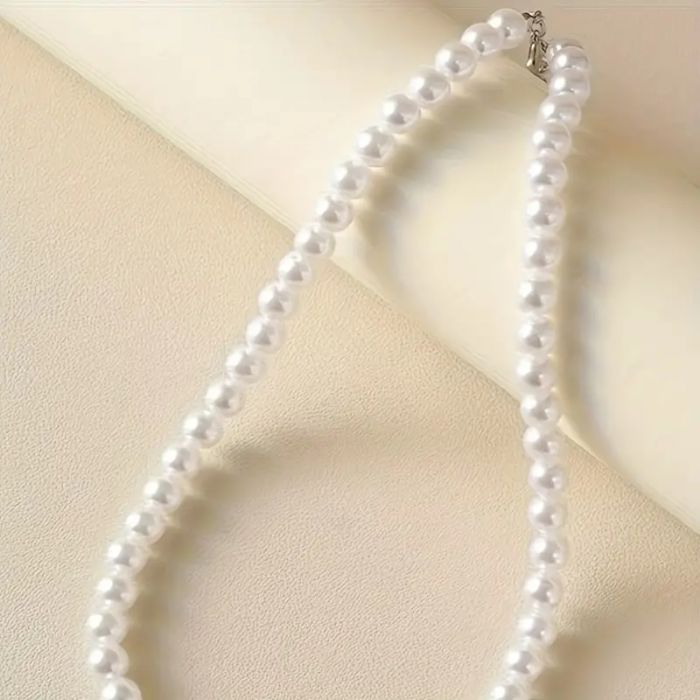 Елегантне намисто із штучними перлами (прикраса для шиї, аксесуари для дівчат) колір білий 9600732698