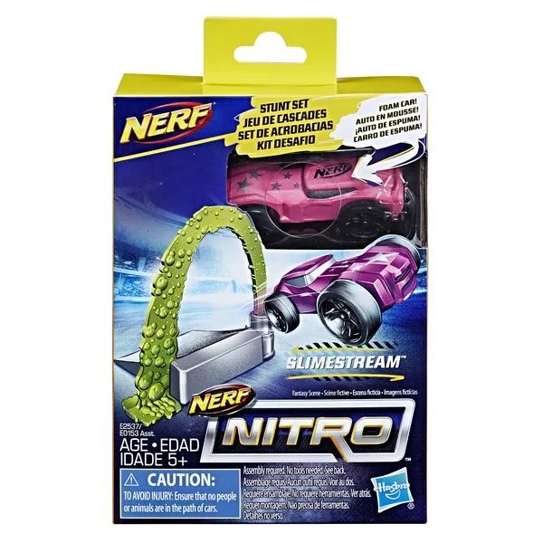Дитячий ігровий набір Hasbro Nerf Nitro Zapblast перешкода і рожева машинка (E2537)