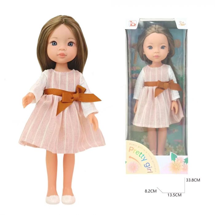 Дитяча іграшка лялька пупс в сукні з бантом, розмір 33см LS1301-5 LS