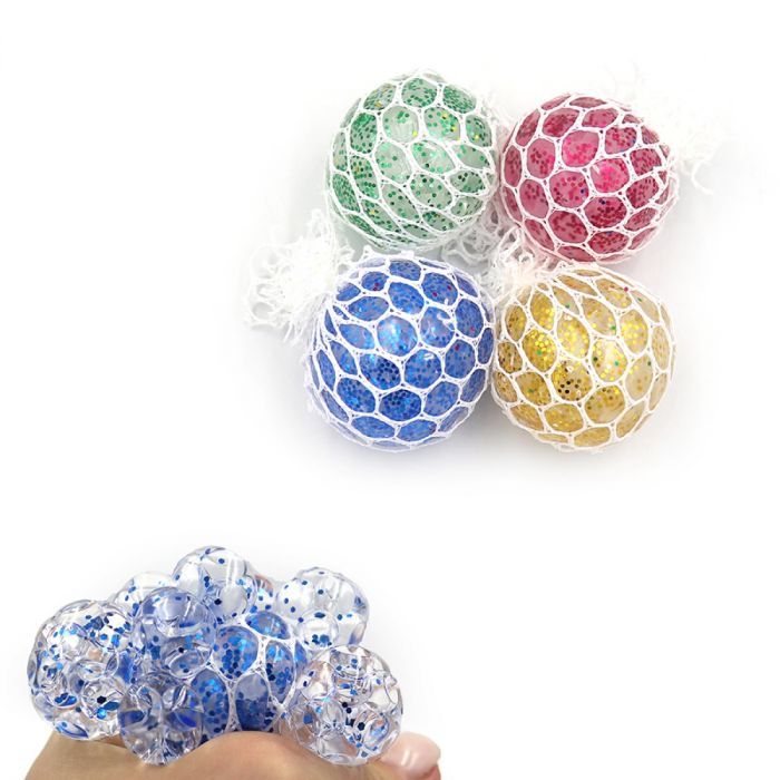 Дитяча іграшка антистрес м'якалка куля 4 см (виноград) у сітці  (9488-5,4536) відео в описі