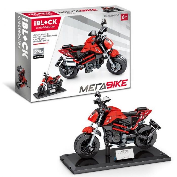 Дитяча іграшка конструктор мотоцикл МЕГАBIKE IBLOCK PL-921-368, 235 деталей