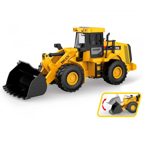 Дитяча іграшка будівельна техніка трактор бульдозер з ковшем WY420A WENYI фрикційна, світлові та звукові ефекти (відео в описі)