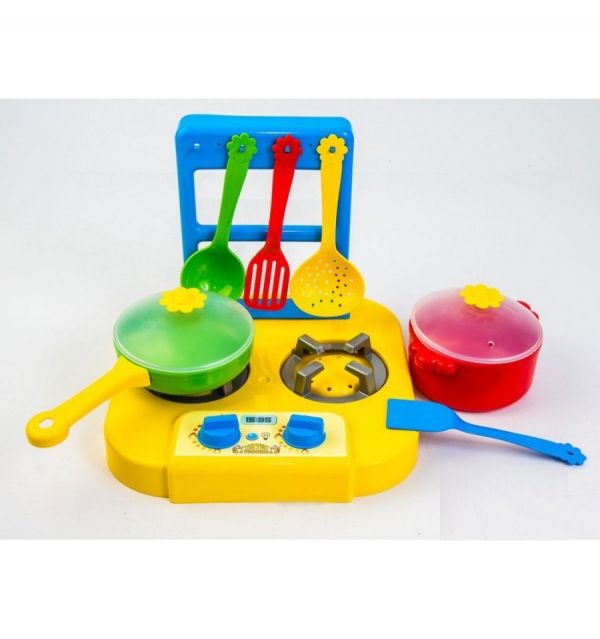 Дитяча іграшка набір посуду столовий Ромашка з плиткою 7 елементів 39150 Тигрес