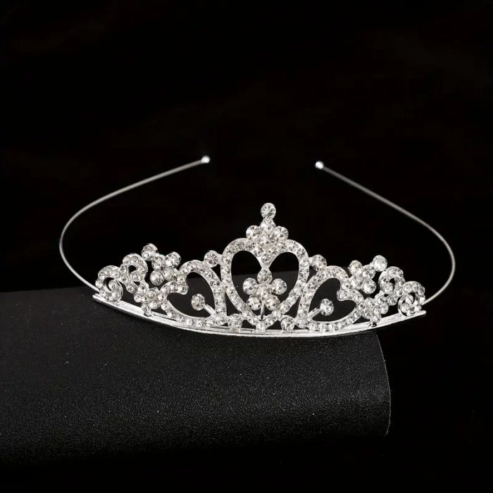 Діадема (тіара) корона A-78 колір срібро (silver), матеріал метал 165573 tiara