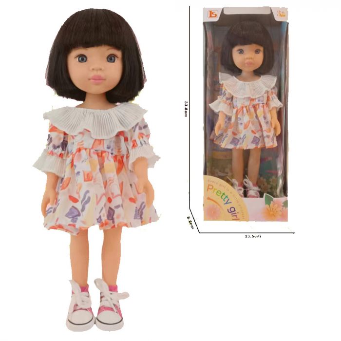 Дитяча іграшка лялька пупс в сукні і кедах, розмір 33см LS1301-12 LS