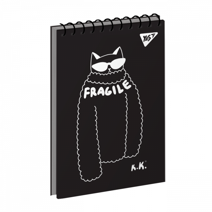 Зошит блокнот для записів YES А7/80 од.спіраль "Tattoo cats" 151864