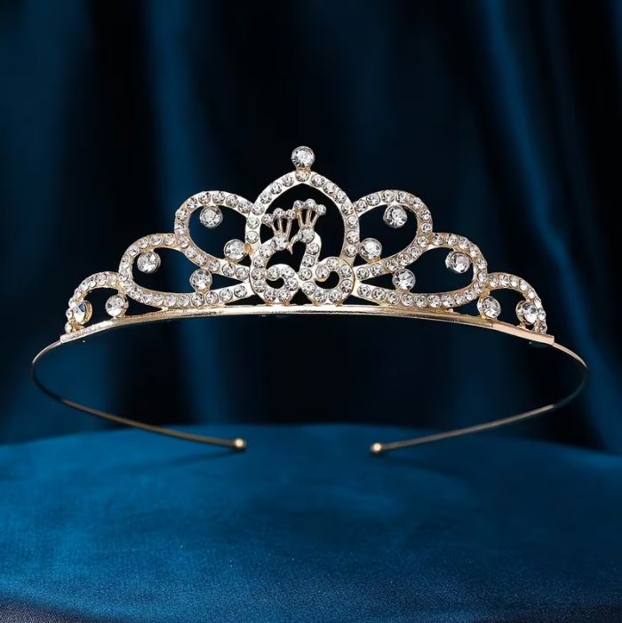 Діадема (тіара) корона колір золото (gold), матеріал метал (4026)