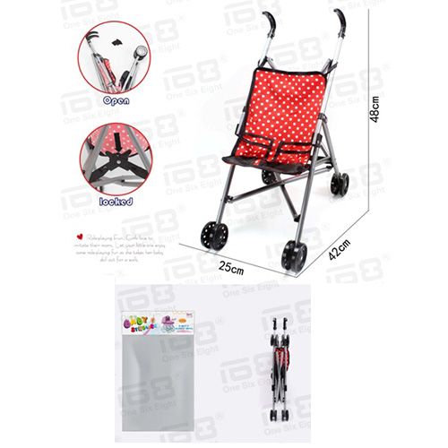 Дитяча іграшка візок коляска для ляльки CS7617S-1 пластиковий, тростина, розмір 42-25-48 см