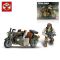 Дитяча іграшка набір конструктор військовий з мотоциклом 76 дет XJ-985X-BLOCK армія