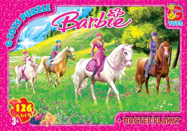 Пазли для дітей ТМ G-Toys із серії: Barbie 126 елементів BA005