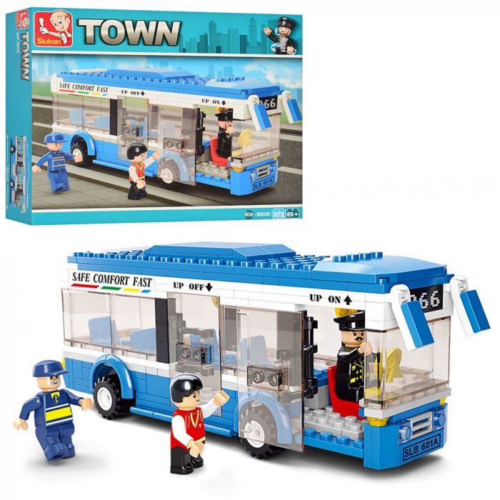 Дитяча іграшка конструктор автобус 235 деталей  SLUBAN M38-B0330 з фігурками в кор., 28,5-24-5 см