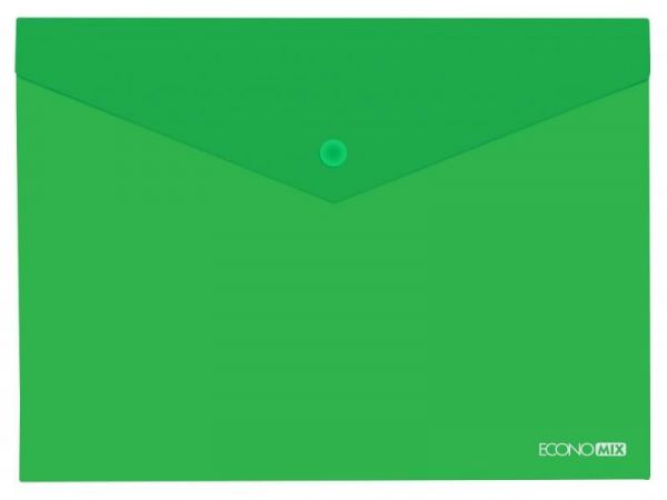 Папка пластикова на кнопці Eкономікс A5 прозора зелена E31316-04