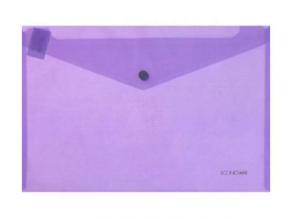 Папка пластикова на кнопці Eкономікс A4 прозора, фіолетова E31301-12