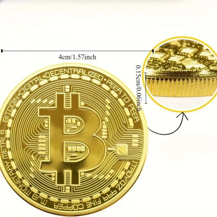 Подарунок сувенірна монета Біткоїн BTC (Bitcoin) колір золото (3987), відео в описі  Подарунок сувенірна монета Біткоїн BTC (Bitcoin) колір золото (3987), відео в описі