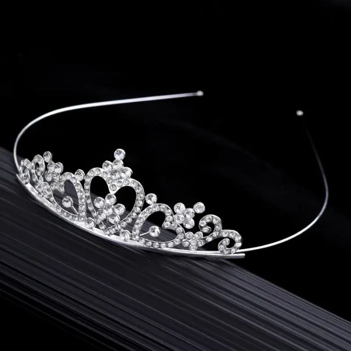 Діадема (тіара) корона A-78 колір срібро (silver), матеріал метал 165573 tiara