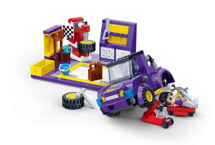 Дитяча іграшка конструктор Banbao 8637 швидкісні гонки 242 елмента зона обслуговування шин