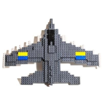 Дитяча іграшка конструктор пікселі літак F-16 VTK 0107