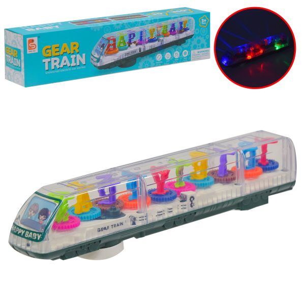 Дитяча іграшка потяг 6608-12B прозорий корпус, батар. світло, звук, рух,  короб. 31*6*7см
