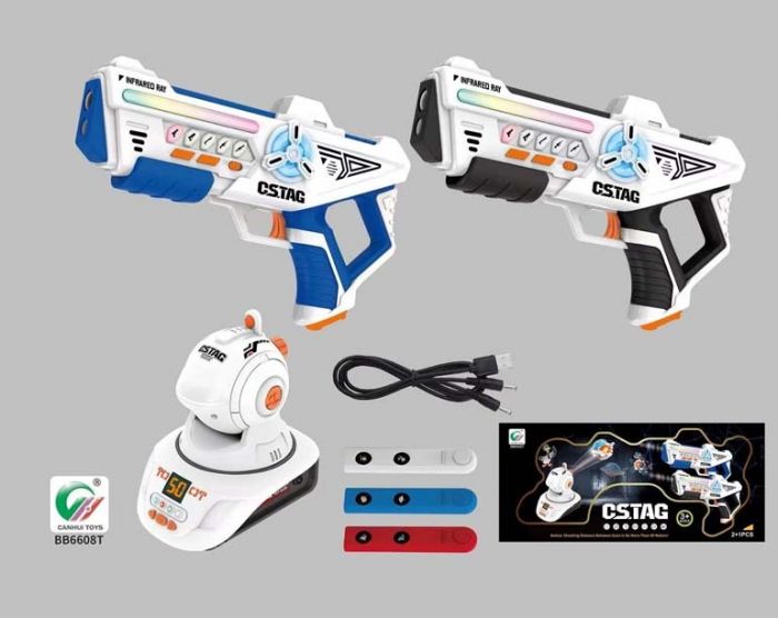 Дитячаі іграшка гра лазерний бій Laser Guns CSTAG пістолет бластер інфрачервоний 2 шт та проектор BB6608T CANHUI