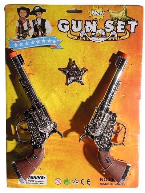 Дитяча іграшка ковбойський револьвер трещітка , набір 2 шт 0692А ESSA